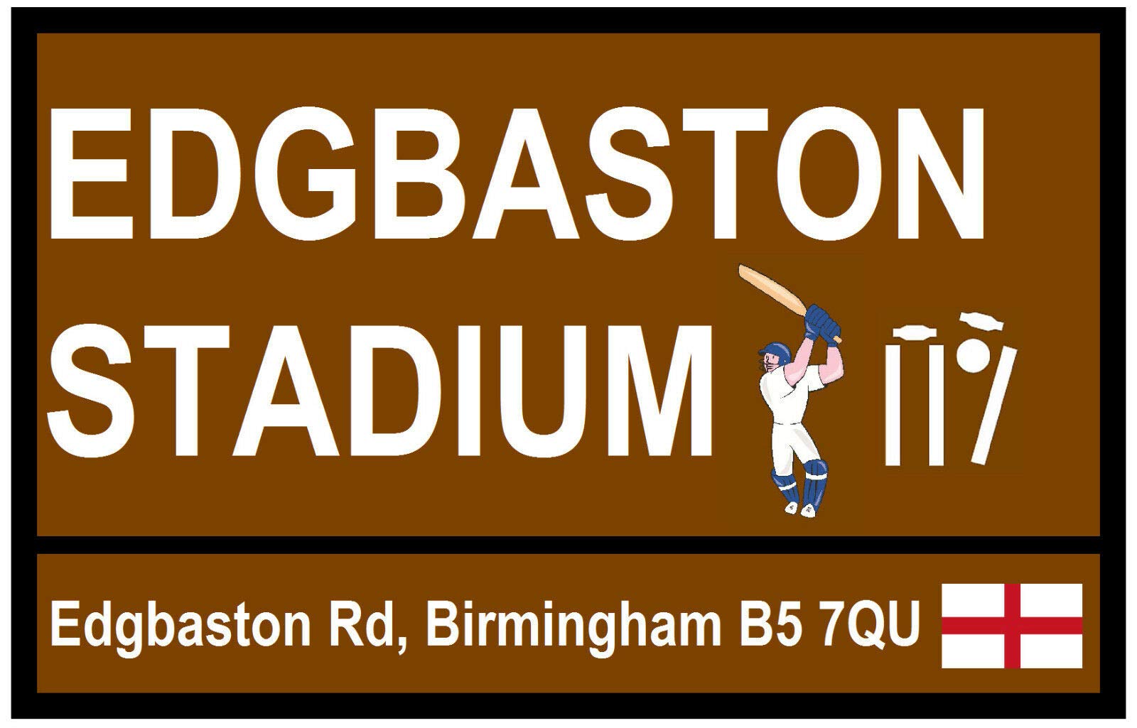 Inga Plaque622 Cricket Road Signs (Edgbaston) New Gifts Street Metal Tin Sign/Retro Decor Plaque 8X12 Inch