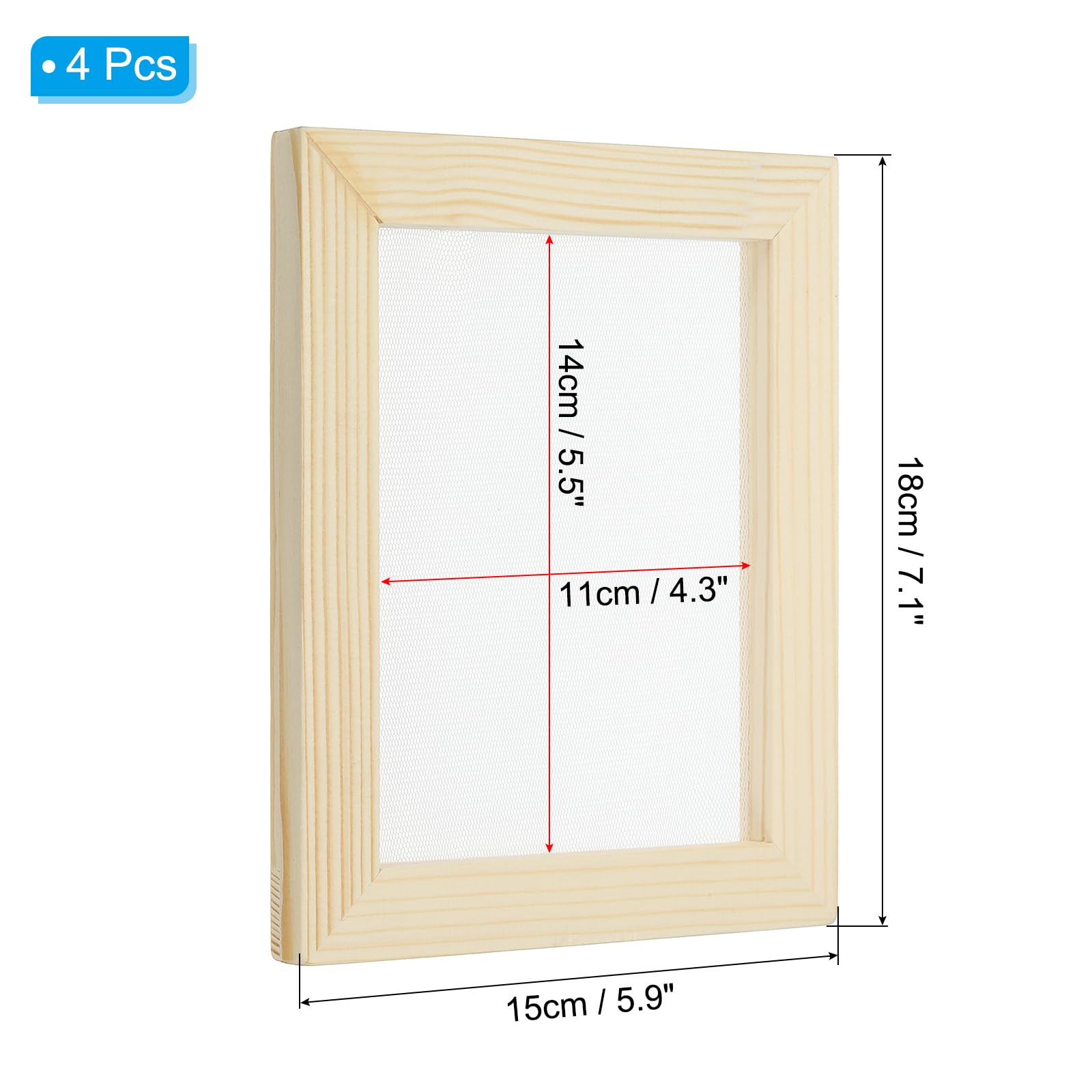 PATIKIL 7.1"x5.9" Wooden Paper Making Screen - Image 2