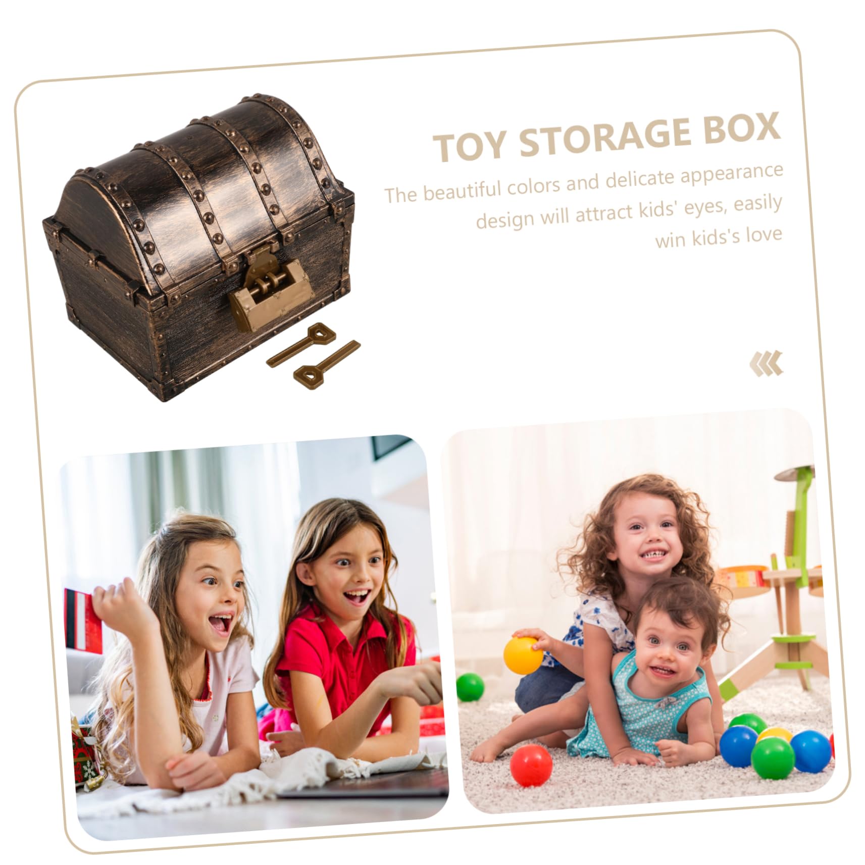 ABOOFAN Box Pirate Treasure Chest Chests Vintage with Pirate Treasure Case Jewelry Wedding Trinkets Birthday Themed Keepsake for Large Treasure Chest Style Storage Chest Coffee Plastic