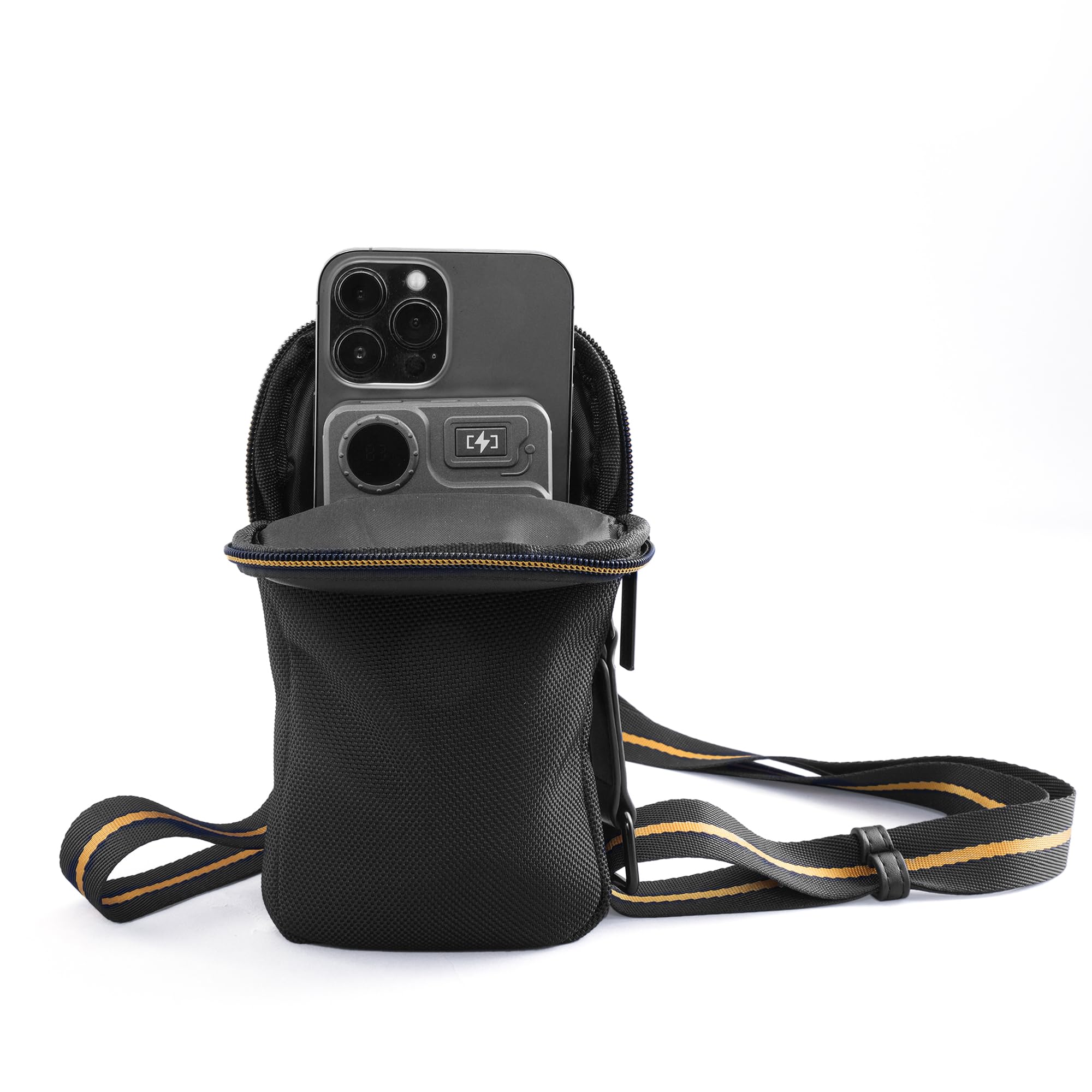 Nu Republic Triphop Voyager Sling Bag | Carbon Fibre Finish | Vegan Leather | Water-Resistant | Adjustable Crossbody Chest Bag for Men & Women | Travel & Everyday Carry (Black) 4