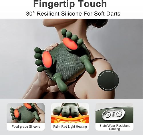 Miniatura 2 de Masajeador de cuello y hombros mejorado 2025 con calor  Masajeador de cuello Shiatsu inalámbrico de tejido profundo, 3 modos, calefacción a 104.0