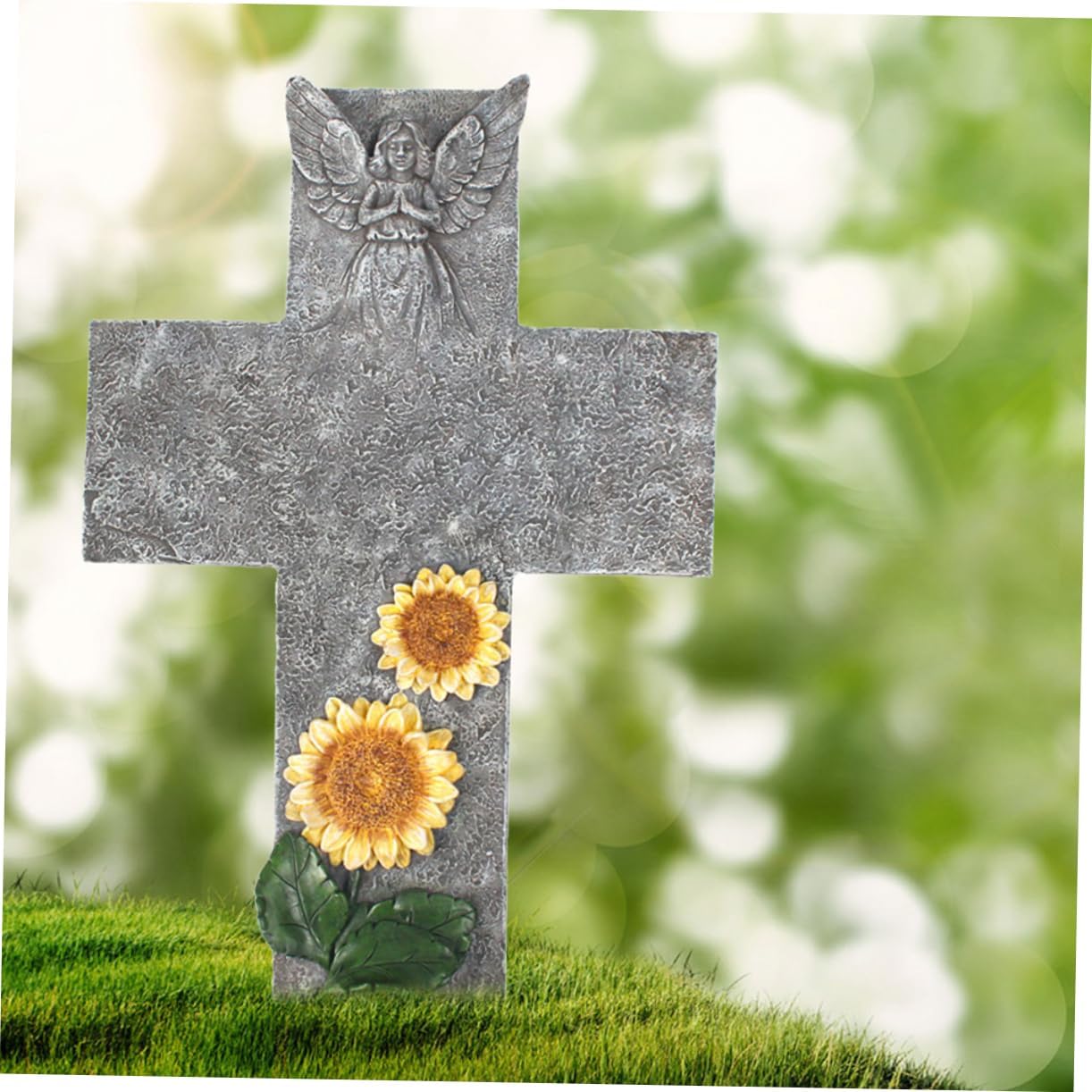 1セット向日葵デザインの十字架型墓碑 や墓地用メモリアルストー