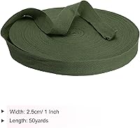 Vista 2 de PATIKIL Cinta de sarga de algodón de 1 pulgada, 50 yardas, cinta de algodón, cinta de encuadernación al bies, cinta de espiga para costura, Verde