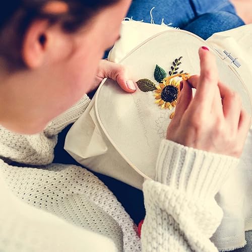 Miniatura 7 de Caydo 3 piezas de 3 tamaños de aros de bordado cuadrados ajustables de bambú círculo de punto de cruz marcos de bordado para costura, costura,