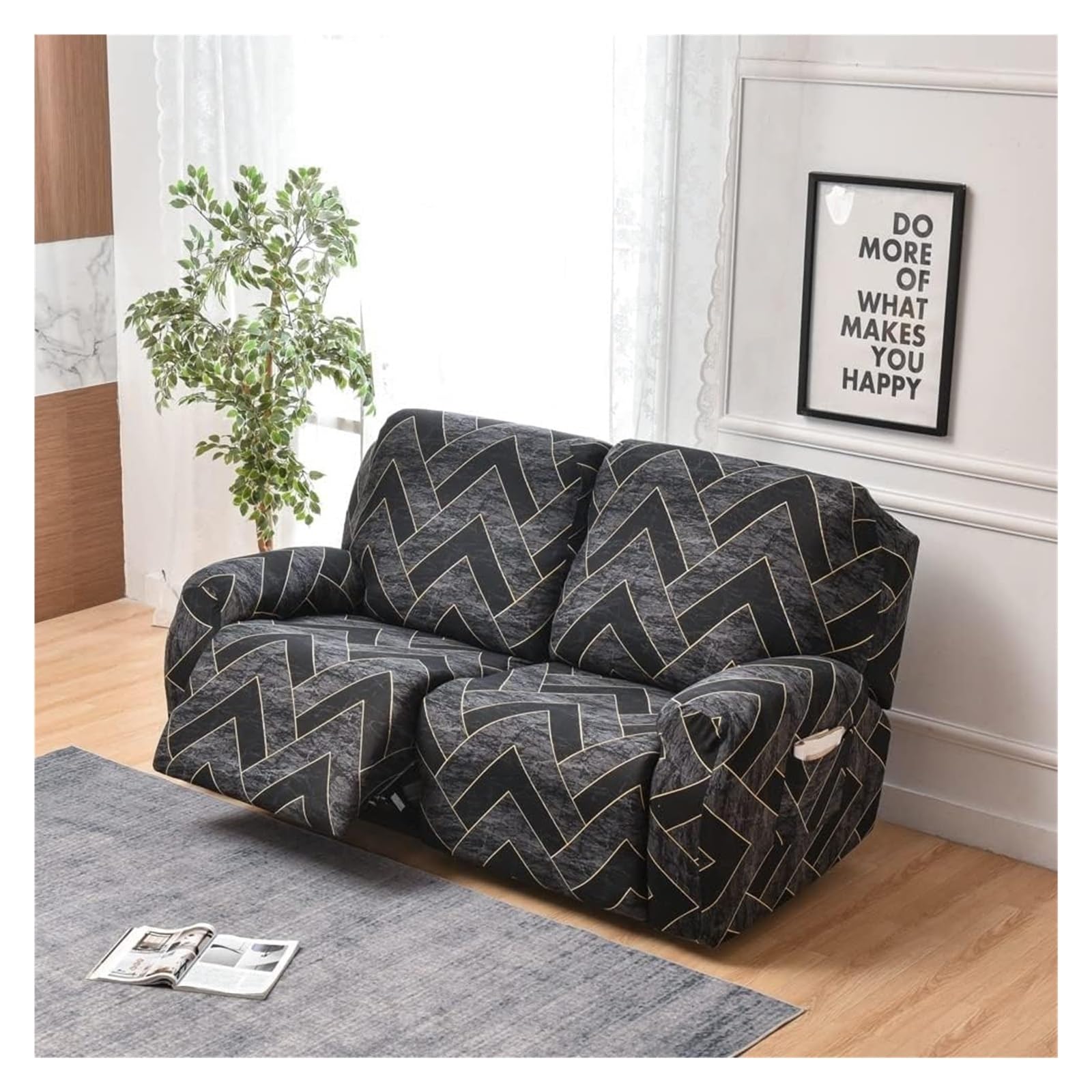 Funda De Sofá Relajante Reclinable Elástica De 2 Plazas, Funda De Sofá Relajante Reclinable Universal con Bolsillos, Funda De Silla Lavable De 6 Piezas, Fundas De Sofá De Masaje Eléctrico(V)