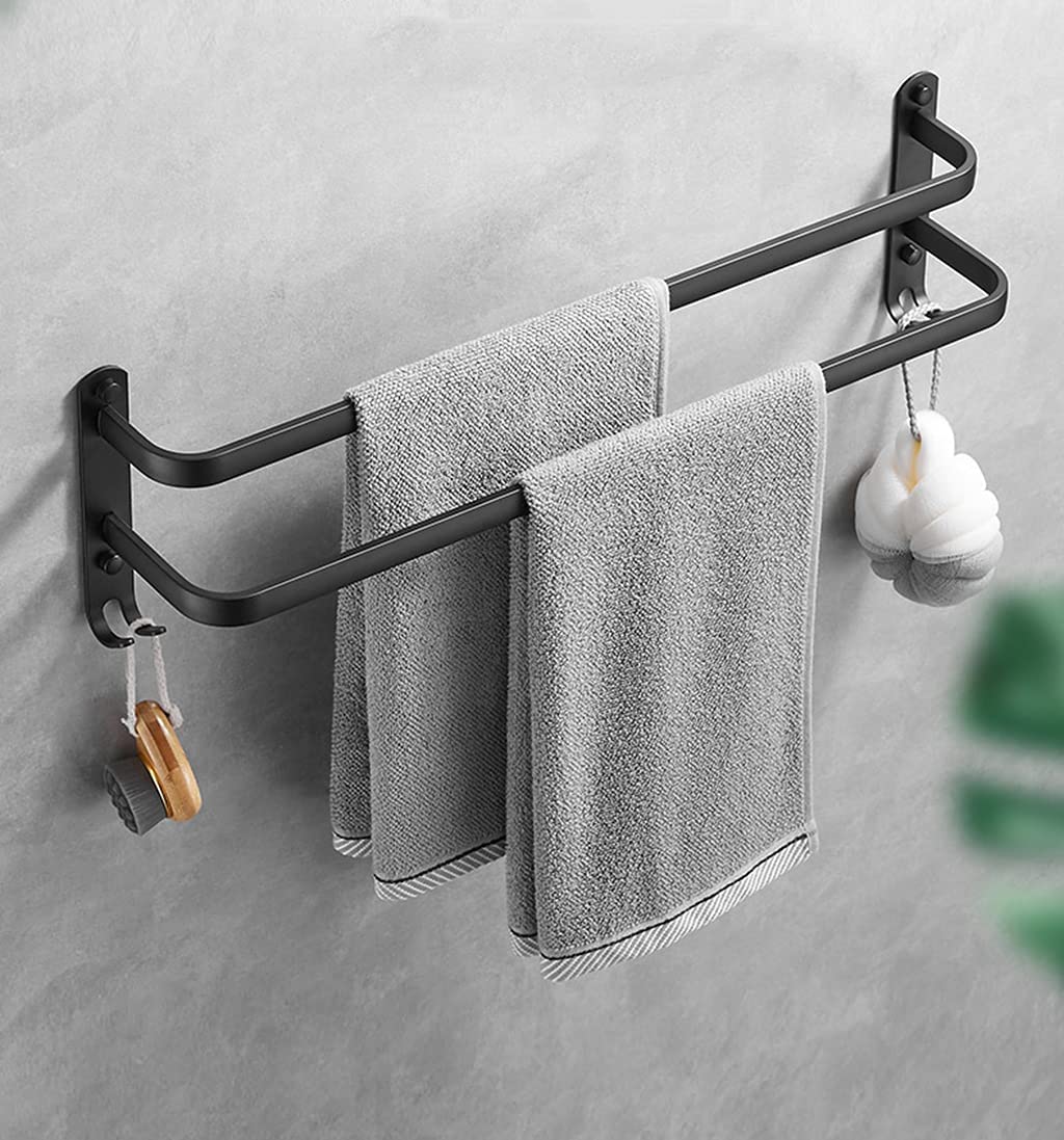 Porte-serviettes 3 bras 40 cm pour salle de bain et cuisine à 2 barres suspendues