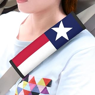 2 Pack Texas Flag Car Seat Belt Covers for Adults,Cute Flag Car Seat Belt Cover Pad Funny Strap Cover Shoulder Pad,Universal Car Interior Accessories Decor,(2, Black)
