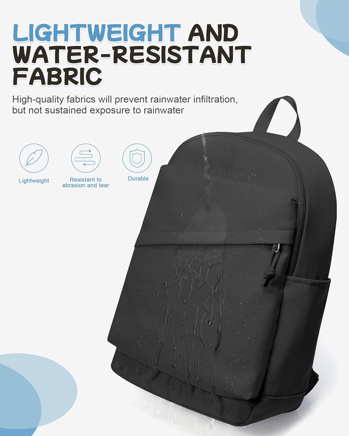 Lightweight Waterproof Black Middle School Backpack For Teen Girls Women, 15.6 Inch Laptop Cute School Bookbag For Travel, College, Daily Use - Image 8