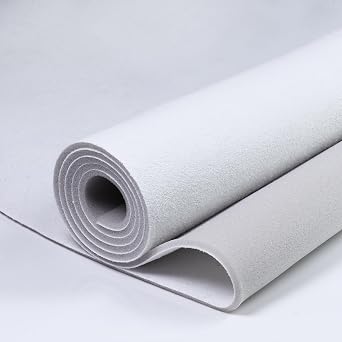 Suede Auto Headliner Fabric 48"60" with 1/9" Foam Backing Auto Headliner Repair Material No-Sagging Car Roof Upholstery Fabric for All Vehicle Boat Home Interior Replacement - White