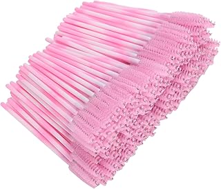 Mascara Wands, 200pcs Mascara Wands Applicator Portable Lash Brush Travel Mascara Eyelash Brush Makeup Tool Accessory for Eyelashes Extensions Spoolies(pink)