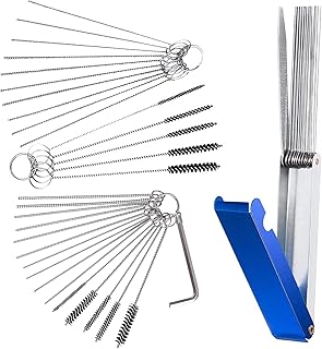 NIKAVI ( CRCB01 ) 4 Set Carburetors Carbon Dirt Jet Remove Cleaner, FineGood 13 Cleaning Wires Set, 20 Cleaning Needles, 10 Nylon Brushes, 1 Stainless Steel Wrench Tool Kit for Motorcycle ATV Moped Welder Carb