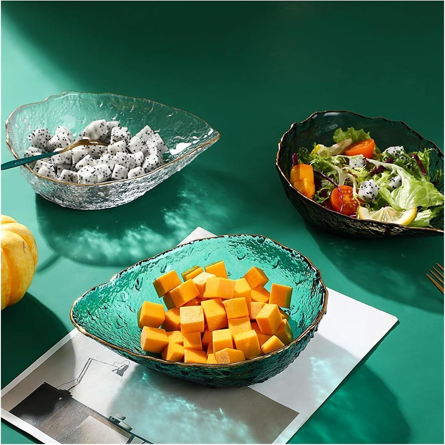 Saladiers à fruits, Bol à Dessert for salade de fruits Transparent(Gris)