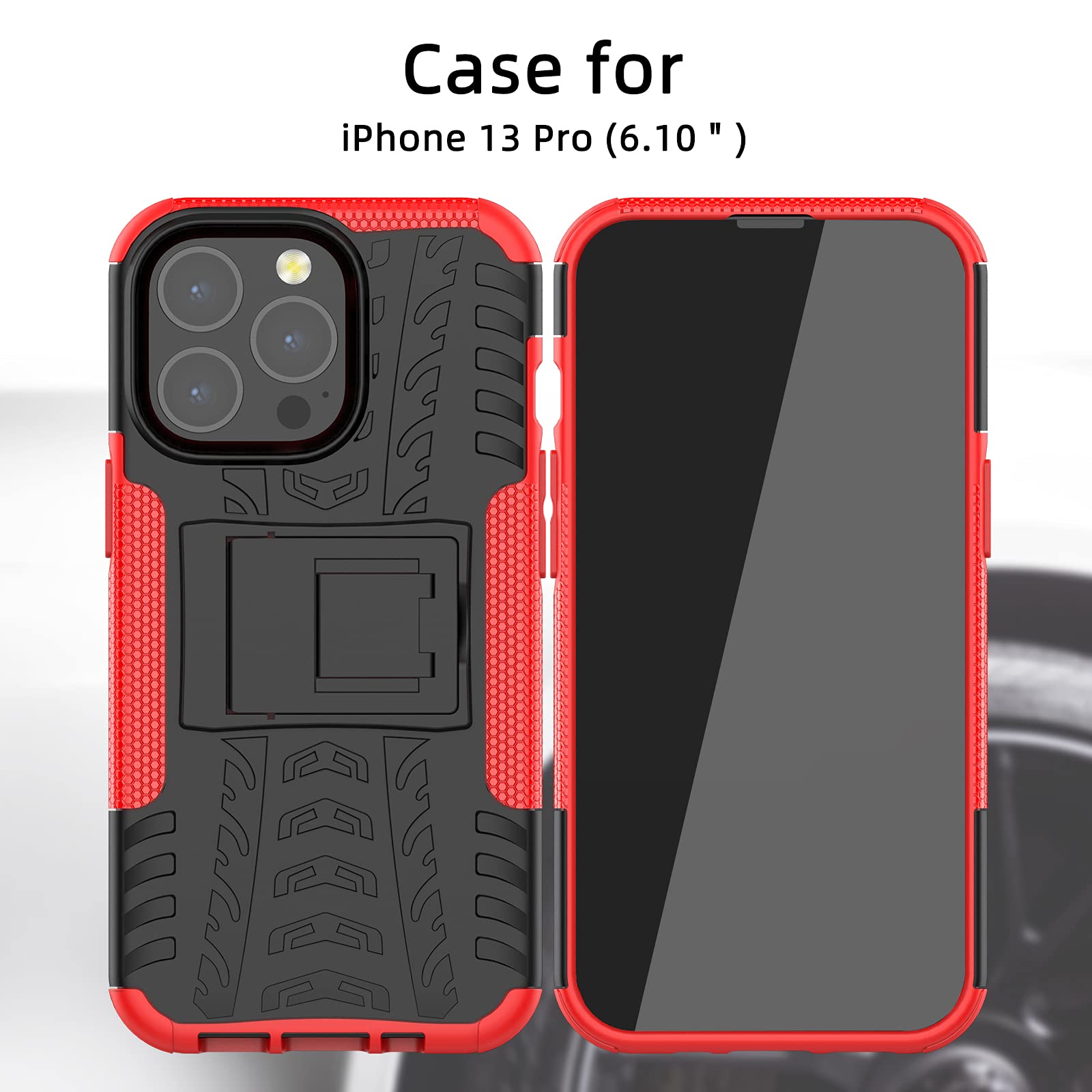 Custodia antiurto per Apple iPhone 13 Pro Max, custodia protettiva ibrida [ resistente] robusta armatura protettiva, custodia per telefono con cavalletto integrato per Apple iPhone 13 Pro Max (6,7