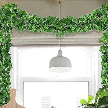 Trellis with Artificial Leaves - Artificial Ivy Garland | Elegant Exquisite Ivy Garland Fake Vines UV Resistant Green Leaves | 7.2ft Fake Plants Vine Hanging Plant for Room, Wall,Garden, Wedding
