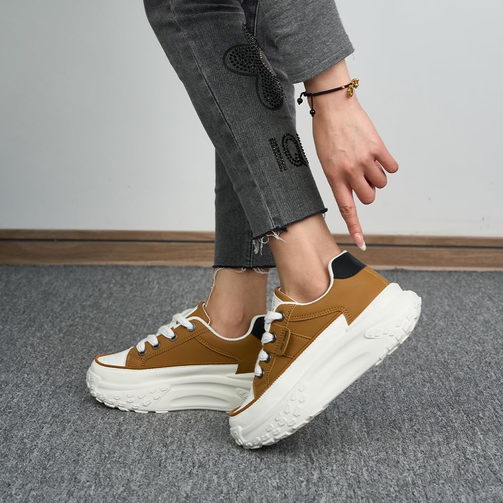 Sneakers for Women,Lace Up Thick Soled Non Slip Sports Shoes, Breathable, Stylish,Running,Shopping