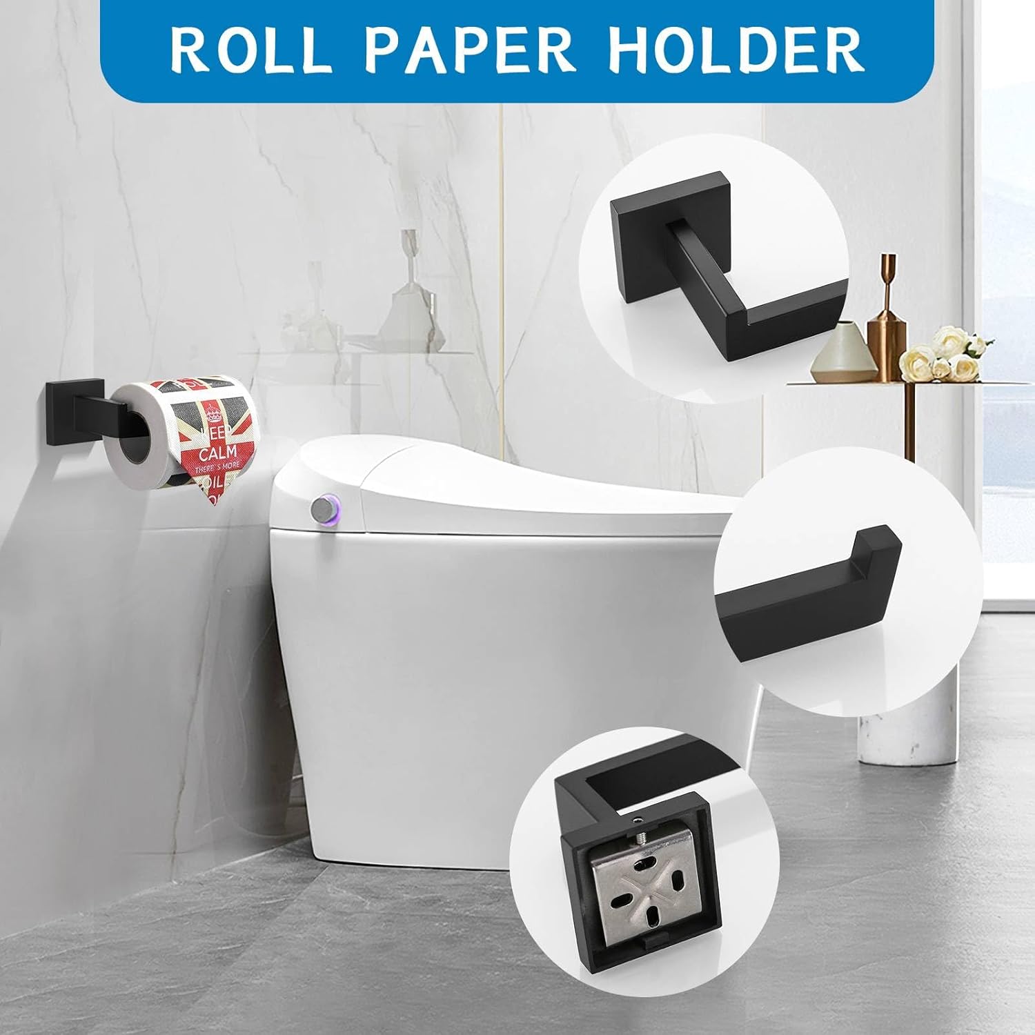 Matte Black Stainless Steel 5-Piece Bathroom Hardware Set