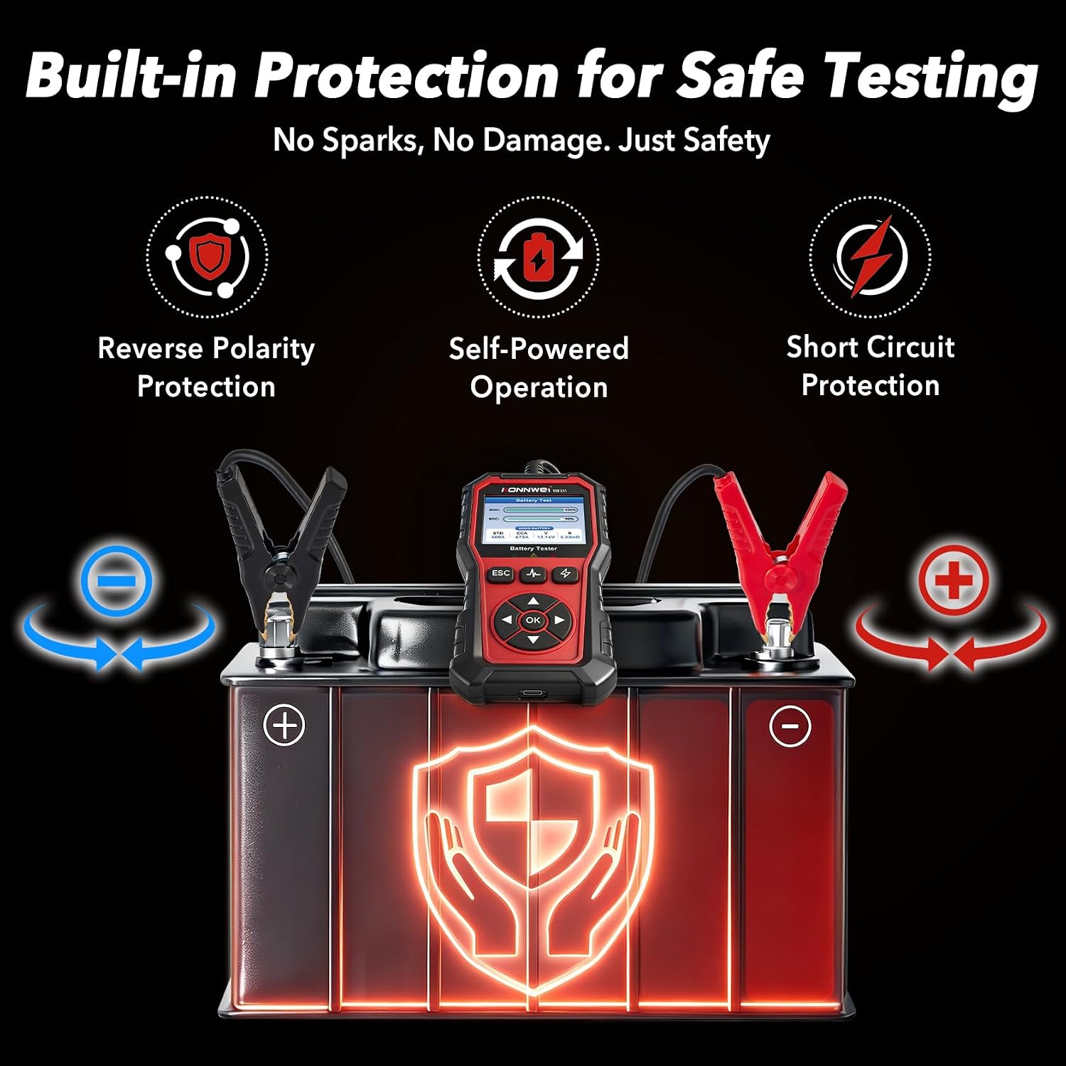Car Battery Tester 2.8" TFT, 6V 12V 24V 10-2000CCA Battery Load Tester, QR Cloud Report (No App), Automotive Alternator Tester Charging Cranking System Analyzer for Car Truck Motorcycle Boat, Black
