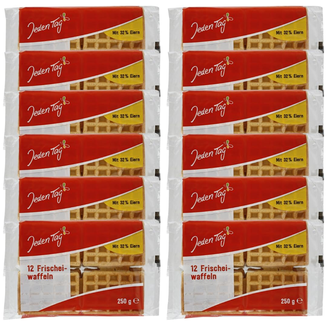 Jedden Tag Frischeiwaffeln, 250 gramm x 12 Packs
