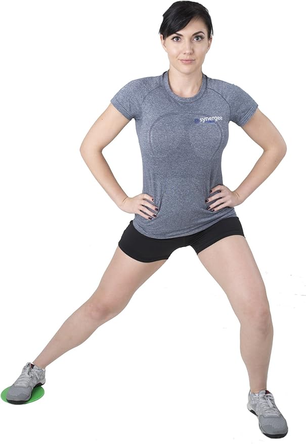 Synergee Core Sliders are a versatile fitness tool designed to help strengthen and tone the core muscles. These sliders are dual-sided, with one side suitable for use on carpeted floors and the other side perfect for hardwood floors. This makes them ideal for use in a variety of home workout environments.