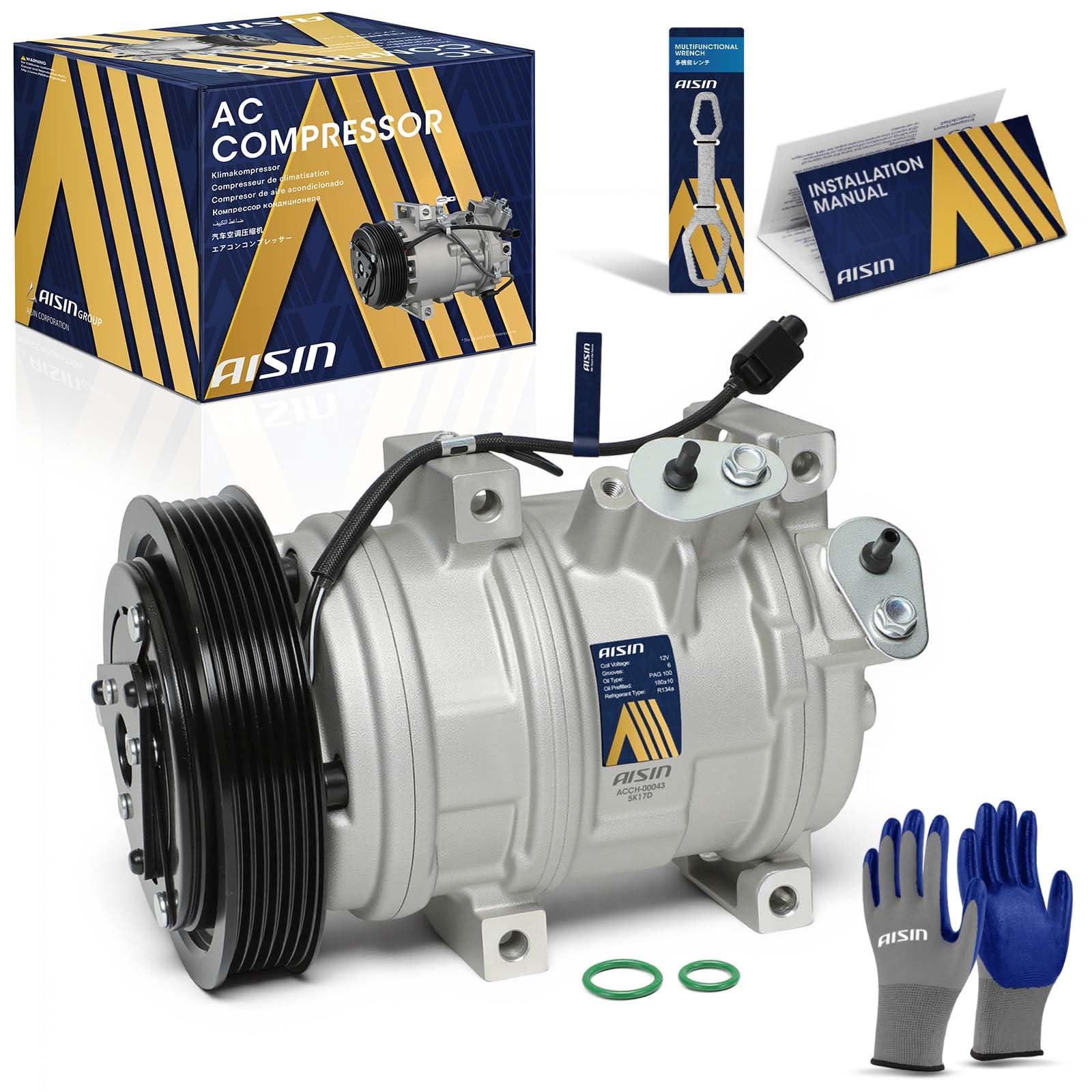 Photo 1 of AISIN AFTERMARKET ACCH-00043 Air Conditioning AC Compressor with Clutch