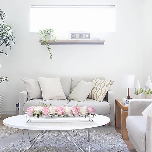 Miniatura 8 de Florero de acrílico transparente, centro de mesa rectangular floral, florero de acrílico de 17.7 pulgadas rectangular para mesa de comedor, 18