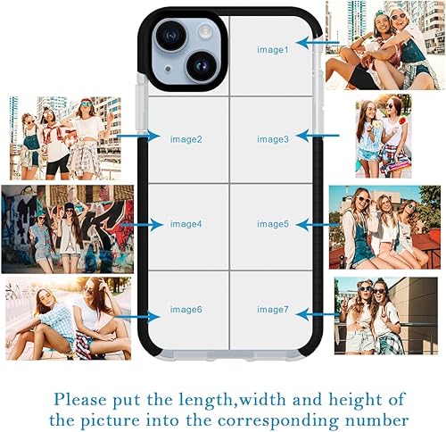 Miniatura 2 de Funda de teléfono personalizada para iPhone 15 Plus, fotos personalizadas de collage de múltiples imágenes, resistente a los impactos, funda