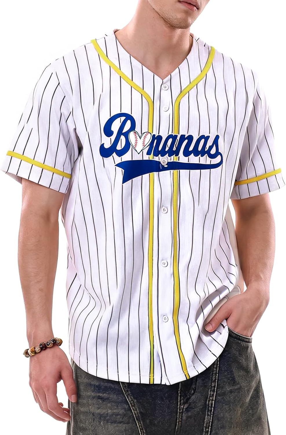 Baseball Jersey Shirts for Men Women Graphic Baseball Game Day Fan Jerseys Button Up Short Sleeve Cardigan Tops