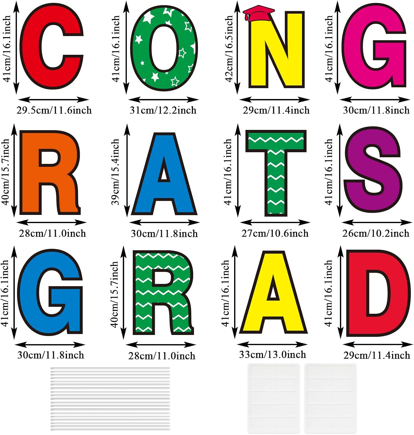 12 Pieces Preschool Graduation Yard Sign Decorations Kindergarten Congrats Grad Outdoor Lawn Garage Door Decorations Class of 2023 Graduation Party Pathway Decor(Colorful)