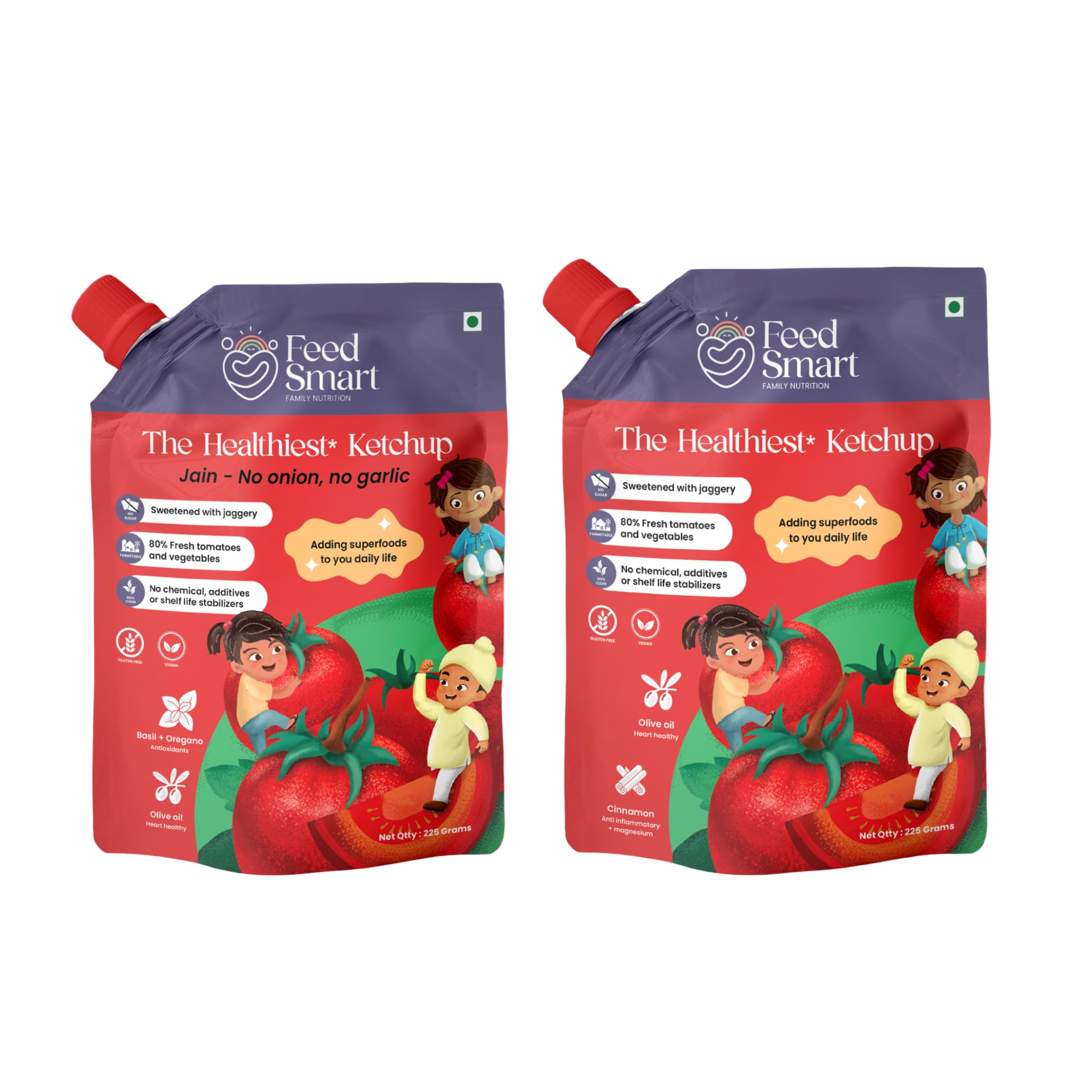 Feed Smart Ketchup Overload Combo with The Healthiest Ketchup and The Healthiest Jain Ketchup- Pack of 2 (B0CK29TZWW) Amazon Price History, Amazon Price Tracker