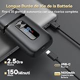 Brightup Men's Electric Shaver with Fold-Out Long Hair Trimmer, 150 Min. Battery & USB-C Quick Charge, Wireless Waterproof Foil Shaver for Wet/Dry Shaving, Black - 4