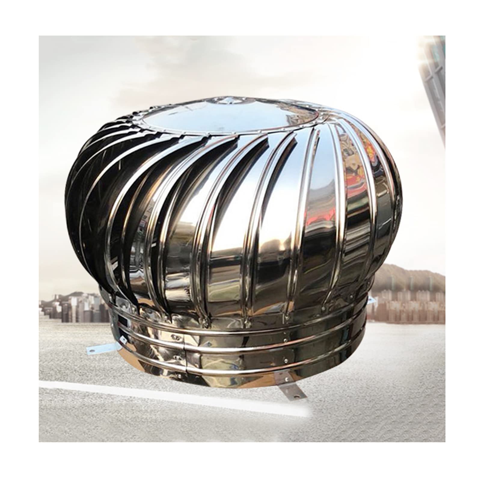 Turbine de ventilation rotative anti-refoulement en inox