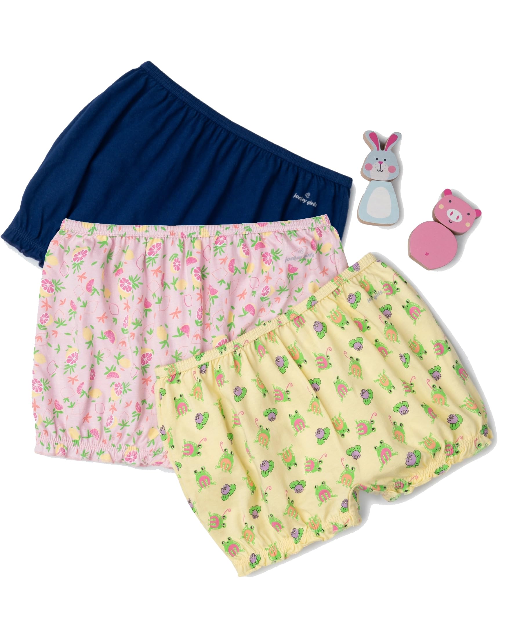 Jockey SG01 Girl's Super Combed Cotton Panty with Ultrasoft Waistband (Pack of 3)