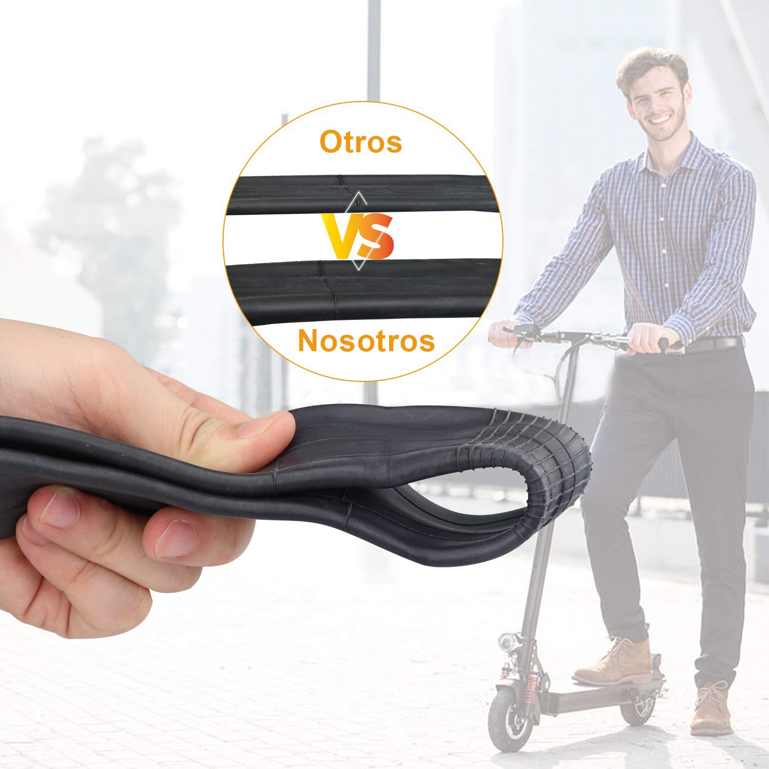 HORO.ES Air Cameras, Double Layer Inner Tube Electric Scooter Wheels Scooter Wheel Air Cameras Compatible with XiaoMi M365 - Image 2