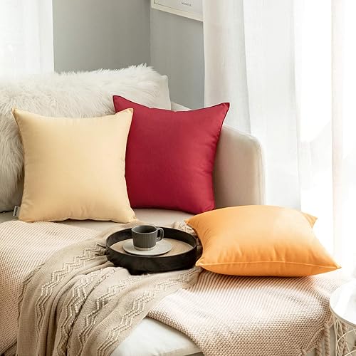 Miniatura 5 de MIULEE - Paquete de 2 fundas de cojín decorativas, impermeables para usar en exteriores, jardín, patio, tienda de campaña, sofá, decoraciones de
