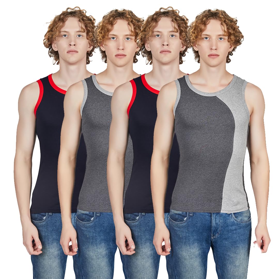 shera Men's Lycra Cotton Sleeveless Vest - Airflow Fabric, Lightweight and Comfortable-picture-5