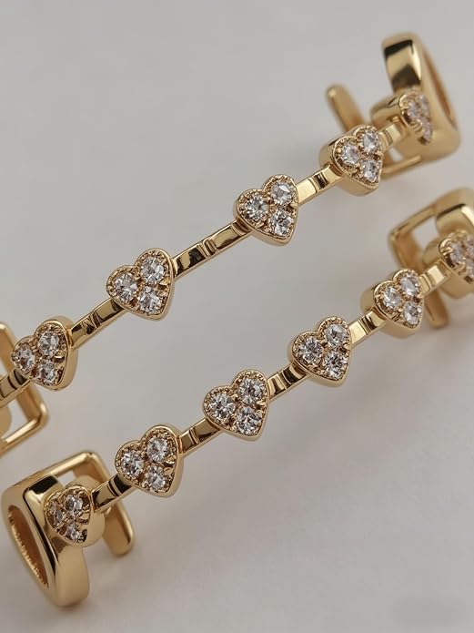 Hip Hop Gold Grillz Full Zircon Heart Teeth Cap miniatura 2