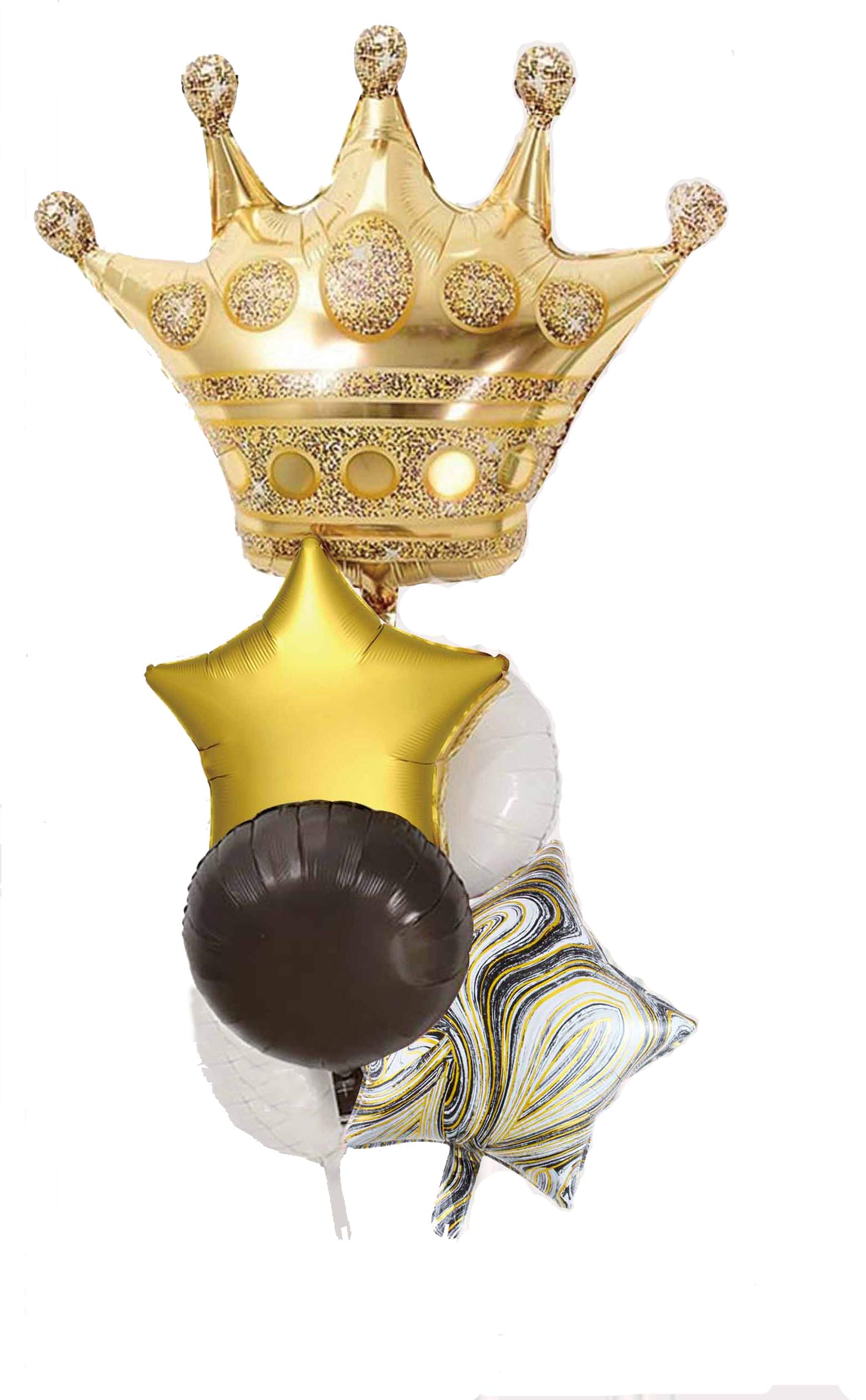 Black And Gold Large Crown Balloons Foil Helium Mylar Balloons Set For Baby Shower Birthday Bachelorette Party Decorations Wedding Anniversary Graduation Backdrop Party Supplies