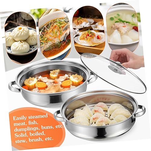 Miniatura 10 de DOITOOL Olla de vapor de acero inoxidable, olla de cocción de vapor de 4 niveles, sopa de vapor con tapa, utensilios de cocina de vapor