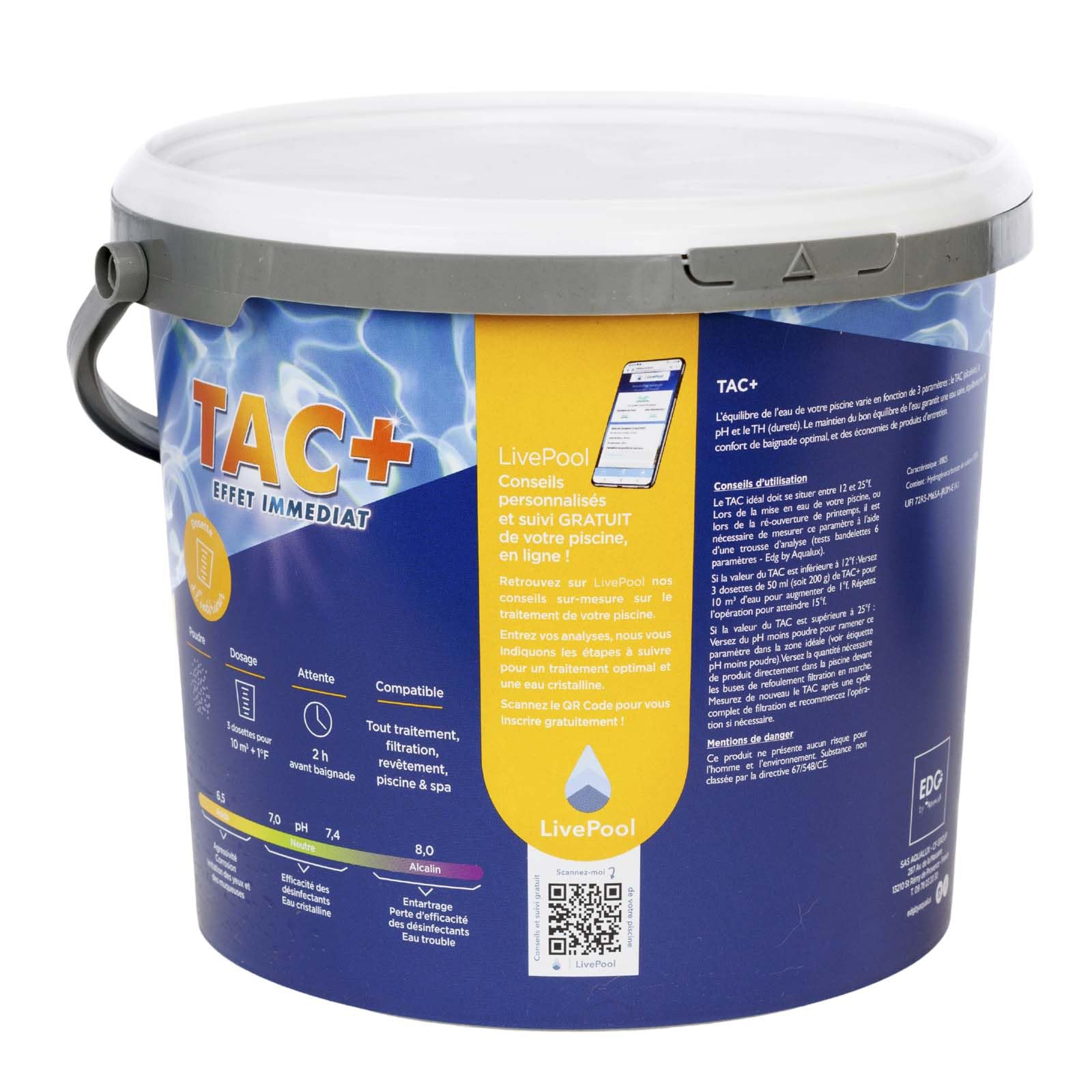 AQUALUX International TAC Plus Piscine Correcteur Alcalinité Poudre 5kg
