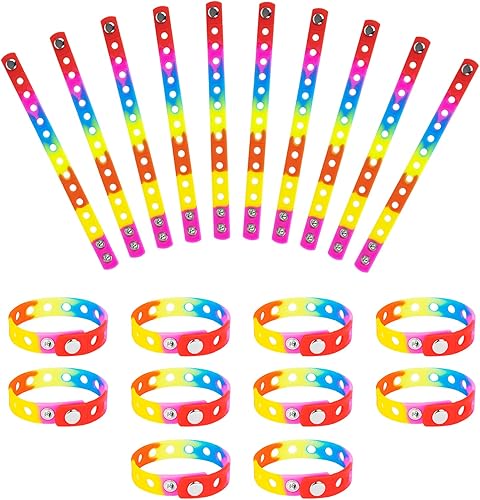 Muka 20 pulseras de goma para adultos, pulseras ajustables de silicona