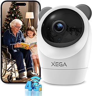 Xega 4G LTE Surveillance Camera with SIM Card【24/7 Recording】 2K HD Wired Outdoor Camera, AI Human Detection, Automatic Tr…
