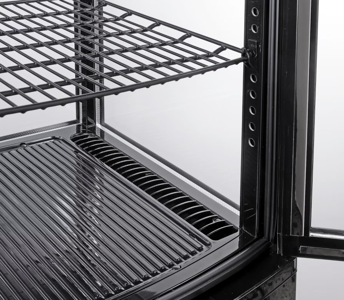 Vitrina Refriguerada Expositora, 78 L, Estantes Ajustables, Iluminación LED, Blanco y Negro medida 45,2 x 40,6 x 96,8 | Vitrina Horeca