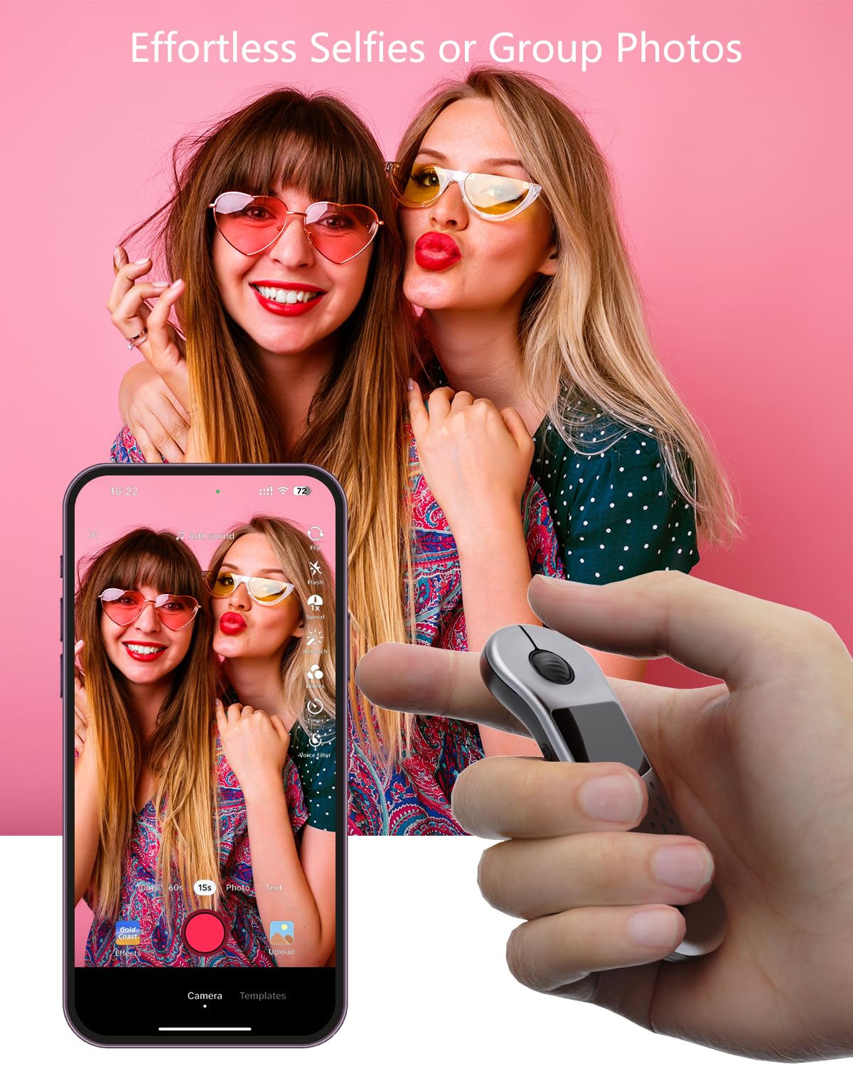 Air Mouse Bluetooth Presenter mit Touchpad für PC/iOS/Android, Wiederaufladbare Fernbedienung für PowerPoint/Keynote/TikTok/Kamera/Kindle App (Silber)