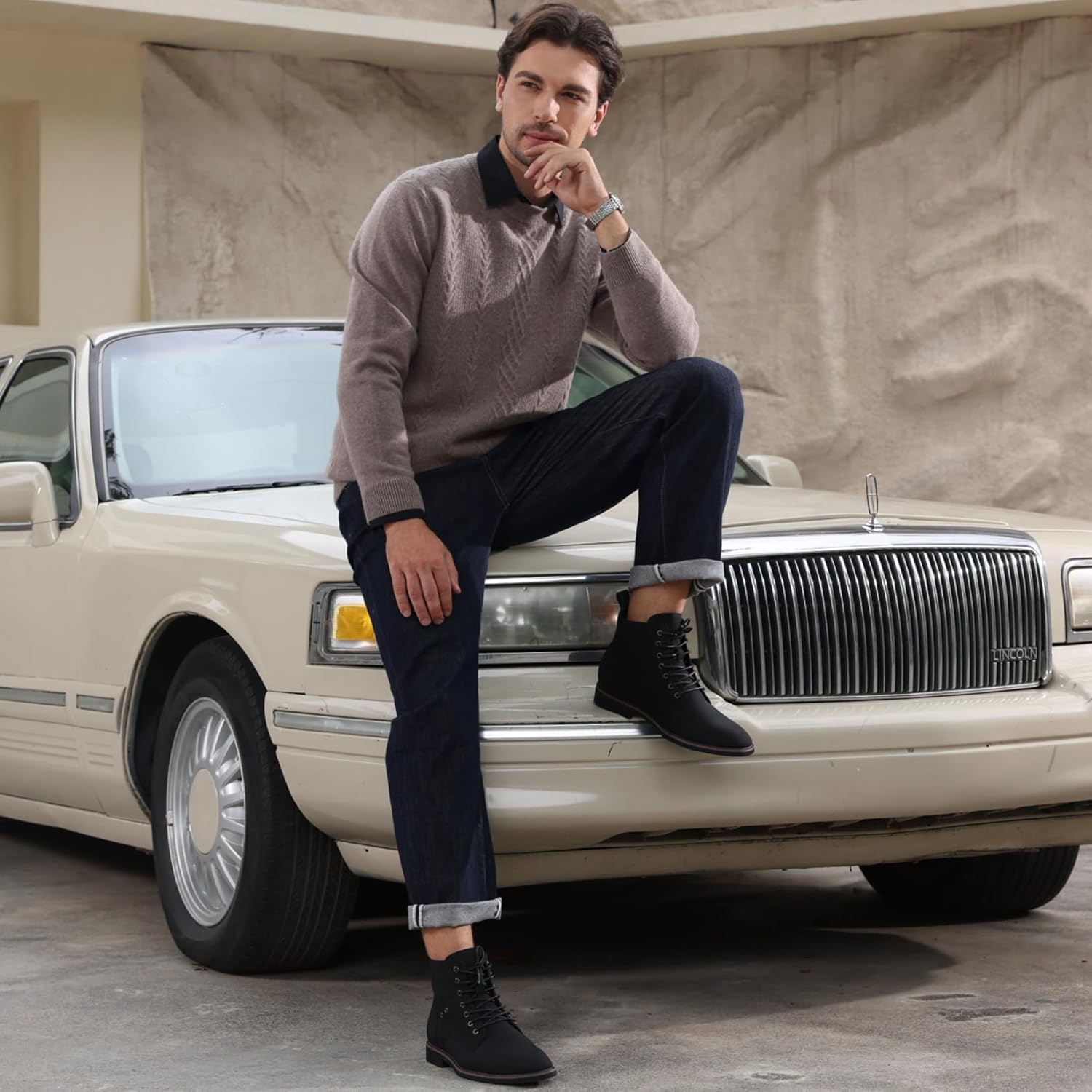 Men's Casual Derby Lace Up Boots Fashion and Comfort Ankle Boots - Image 3