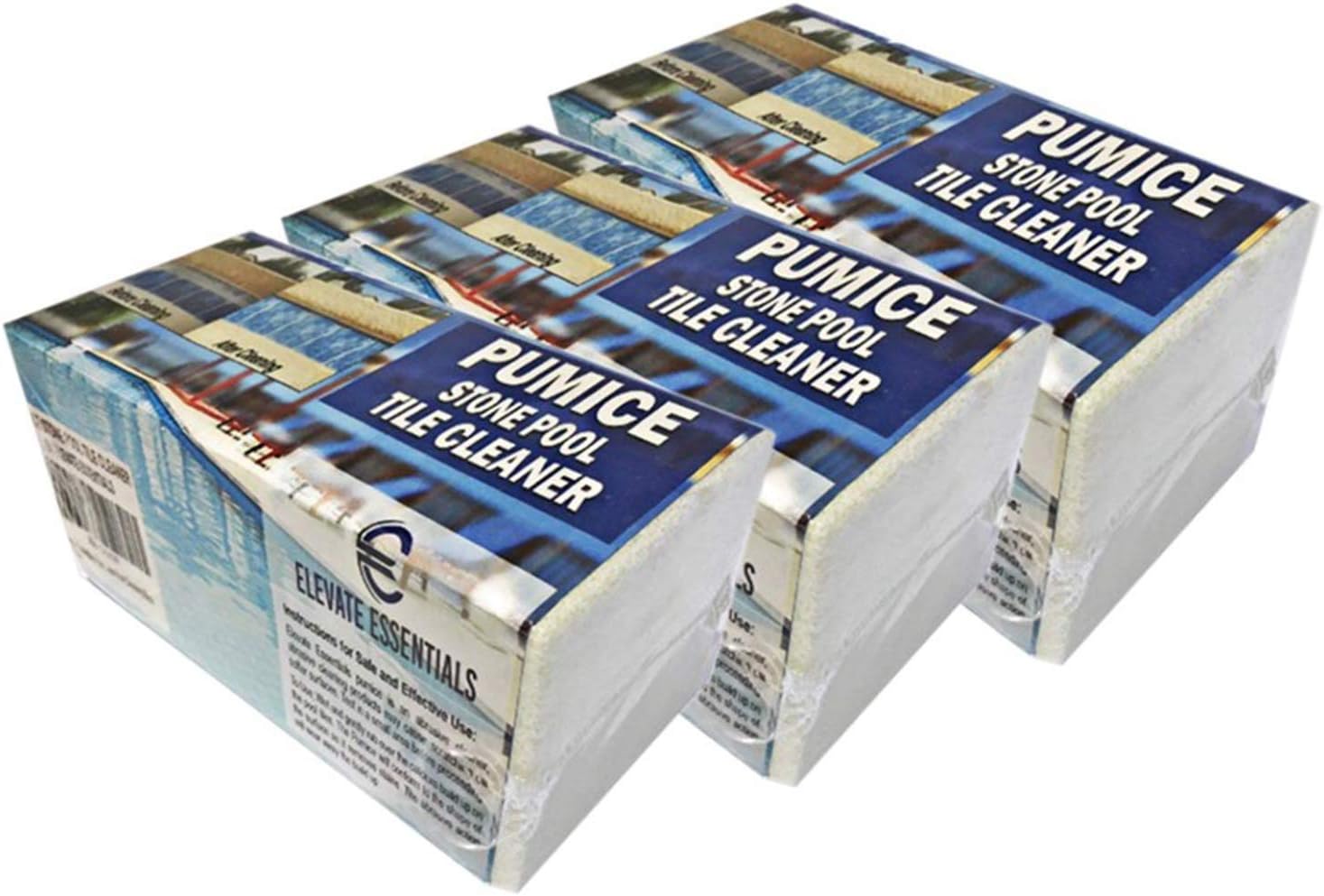Elevate Essentials Pumice Stone for Pool Tile Cleaning Block, Concrete Spa Cleaning, Best Pool Stain Remover, Natural Pumice Stone, Ceramic Tile Cleaner Block (3)