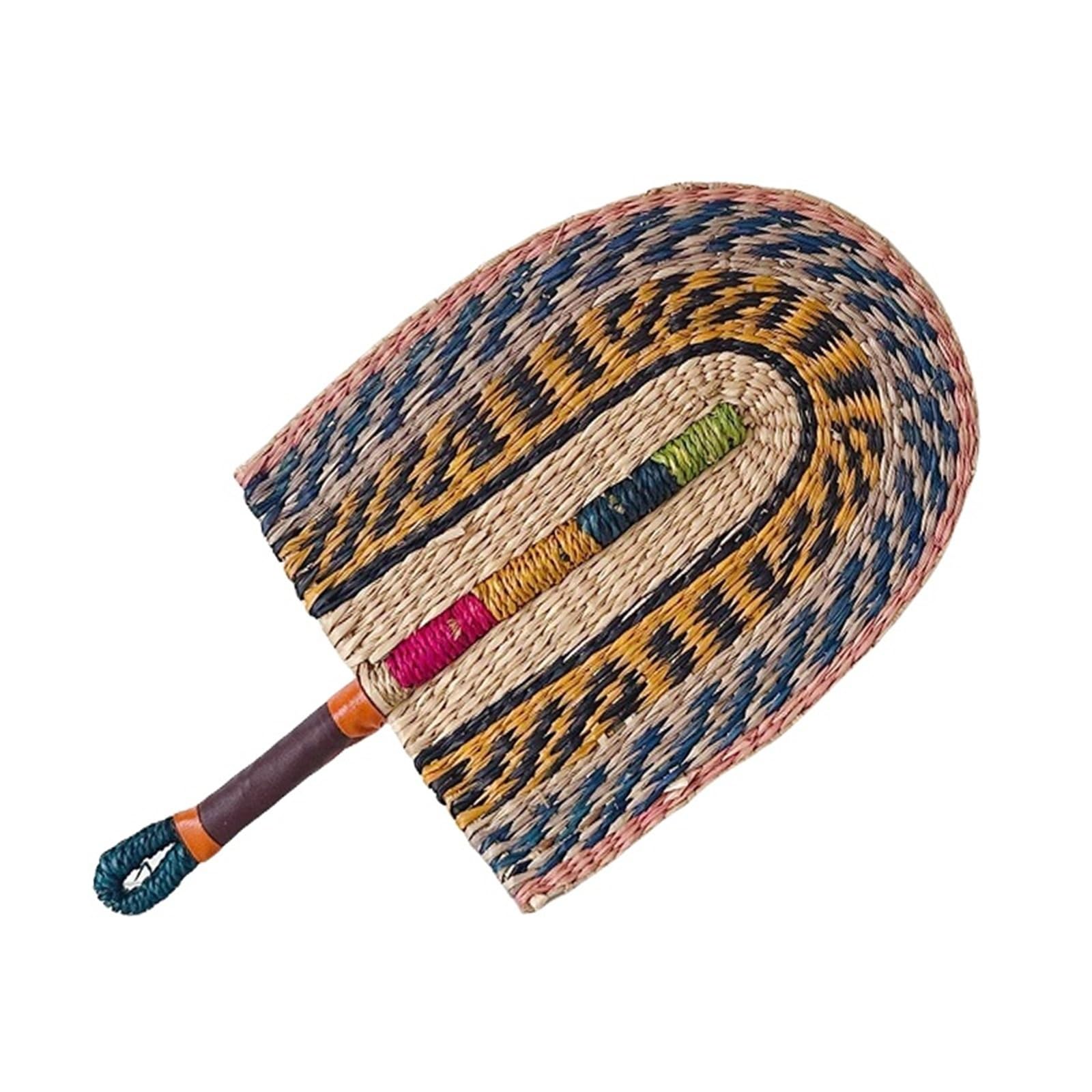 MDSRFGN Handcraft Straw Fan Summer Cooling Cattail Fan Straw Handwoven Grass Home Wall Hanging Decoration Crafts
