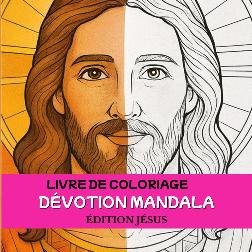 MANDALA DE DÉVOTION Livre de Coloriage pour Renforcer la Foi et la Prère: Édition Jésus / Dévotion, Guérison, Paix Intérieure et Connexion Spirituelle