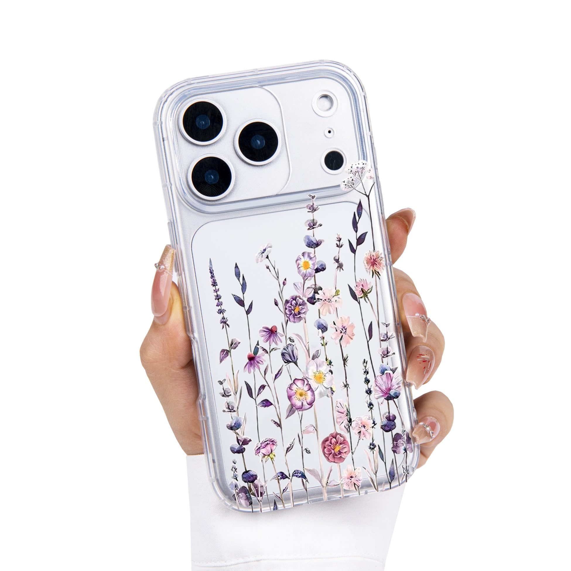 Einaily Hülle für iPhone 17 Case Crystal Clear Handyhülle Mode Chic Herz Muster Ultra Dünn Transparent Klare TPU Silikon Bumper Stoßfest Kratzfest Schutzhülle für iPhone 17 Slim Case Cover