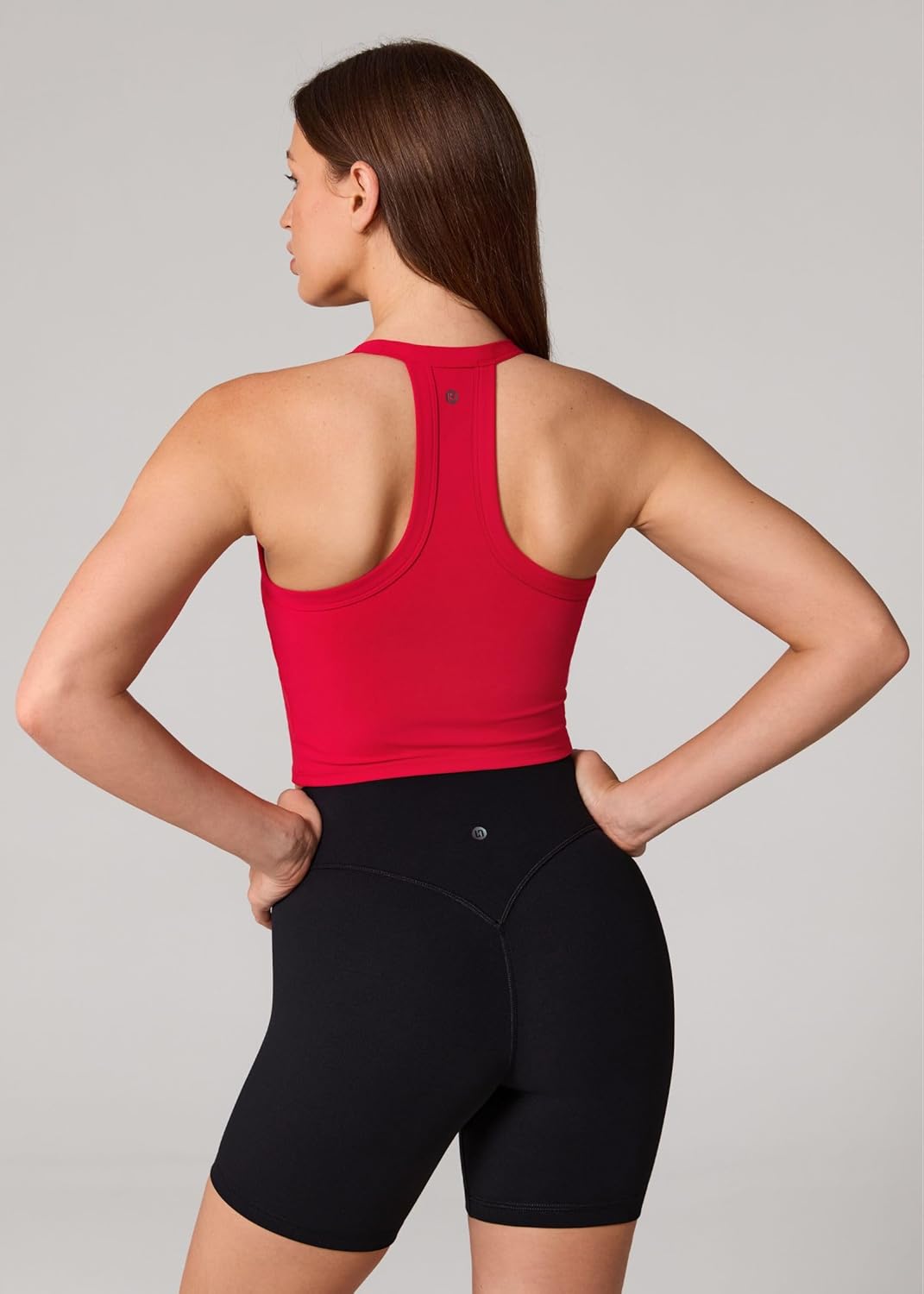 UNISSU Hugcurve Racerback Longline Sports Bra for Women Scoop Neck with Built in Bra Yoga Tank Crop Tops Padded Camisole