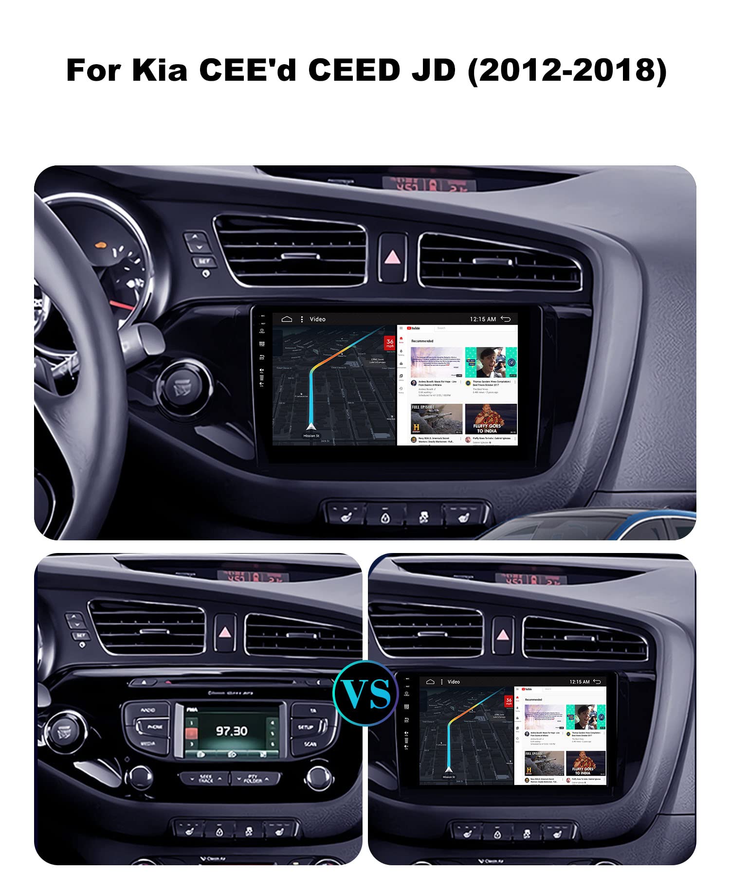 Android 14 Autoradio Für Ford Focus - Mit 4G, DAB+ & CarPlay - 9 Zoll QLED Display